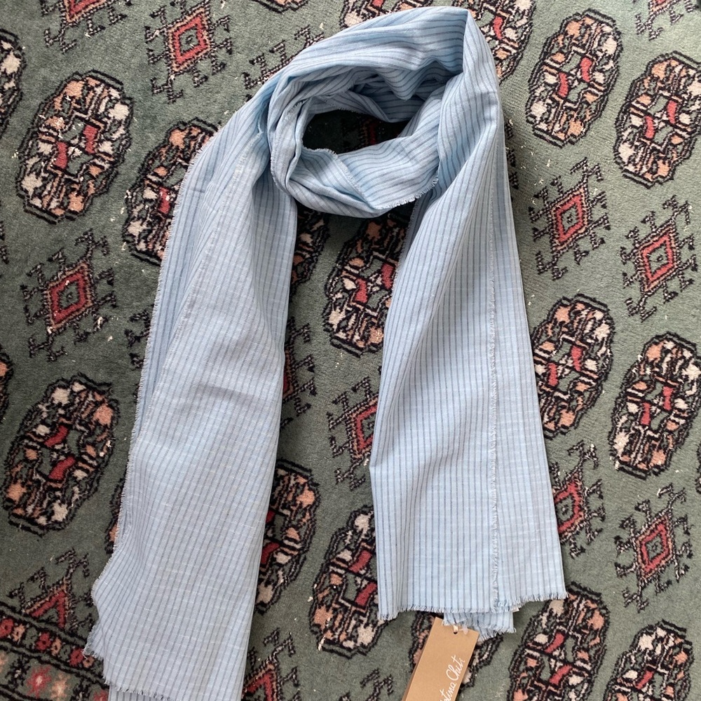 Cristina Chiti blue cotton lightweight scarf new!